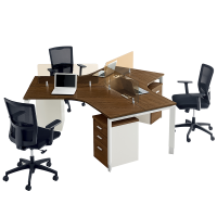 wholesale modular 3 seat office workstation table 3 people  workstation cubicle