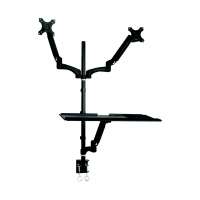 SSW-002 Ergonimic standing sit/stand converter office adjustable folding laptop c clamp workstation